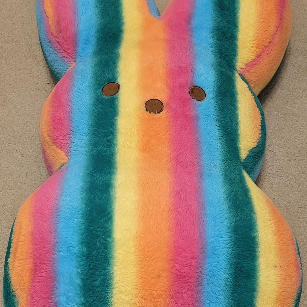 Rainbow Jumbo 42" Peep Striped Plush Bunny Stuffy